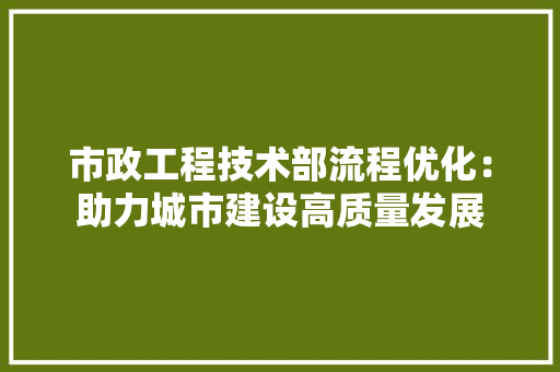 市政工程技术部流程优化：助力城市建设高质量发展 中式风格装饰