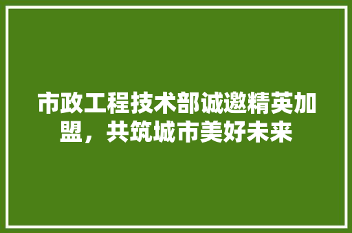 市政工程技术部诚邀精英加盟，共筑城市美好未来 中式风格装饰