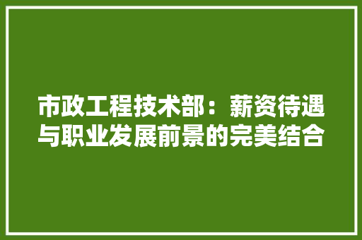 市政工程技术部：薪资待遇与职业发展前景的完美结合 中式风格装饰