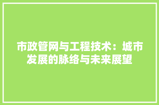 市政管网与工程技术：城市发展的脉络与未来展望 中式风格装饰