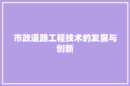 市政道路工程技术的发展与创新 中式风格装饰