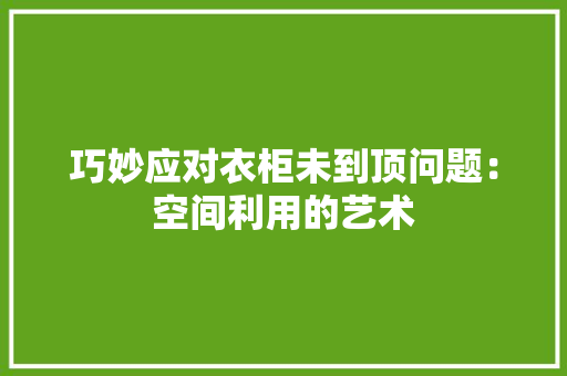 巧妙应对衣柜未到顶问题：空间利用的艺术