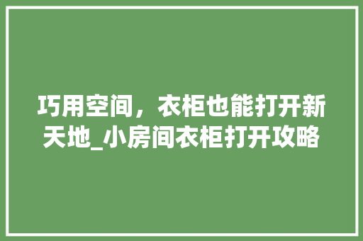 巧用空间，衣柜也能打开新天地_小房间衣柜打开攻略 中式风格装饰