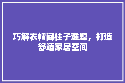 巧解衣帽间柱子难题，打造舒适家居空间