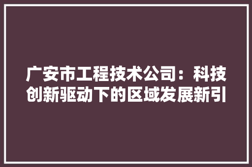 广安市工程技术公司：科技创新驱动下的区域发展新引擎 中式风格装饰