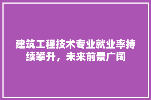 建筑工程技术专业就业率持续攀升，未来前景广阔