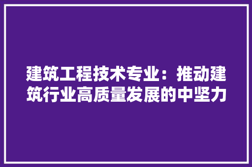 建筑工程技术专业：推动建筑行业高质量发展的中坚力量 中式风格装饰