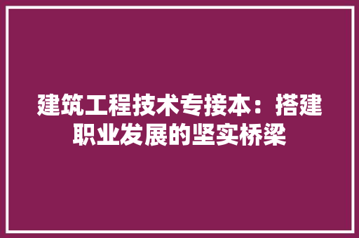 建筑工程技术专接本：搭建职业发展的坚实桥梁 中式风格装饰