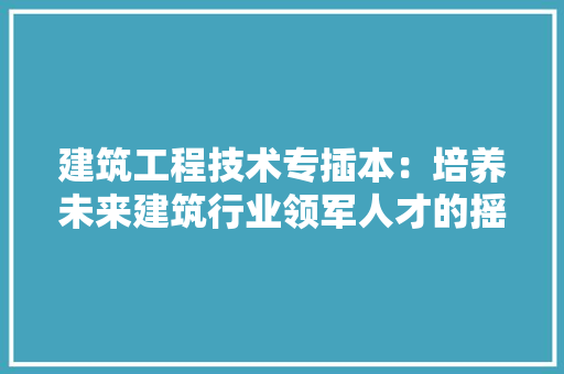 建筑工程技术专插本：培养未来建筑行业领军人才的摇篮 中式风格装饰