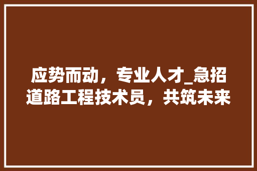 应势而动，专业人才_急招道路工程技术员，共筑未来交通基石 中式风格装饰