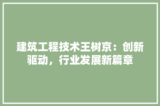 建筑工程技术王树京：创新驱动，行业发展新篇章 中式风格装饰