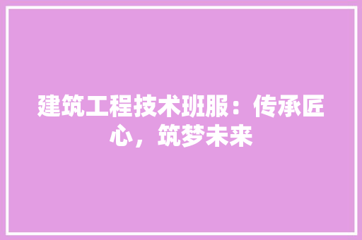 建筑工程技术班服：传承匠心，筑梦未来 中式风格装饰