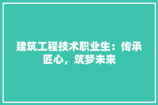 建筑工程技术职业生：传承匠心，筑梦未来 中式风格装饰