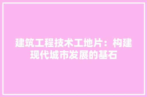建筑工程技术工地片：构建现代城市发展的基石 中式风格装饰