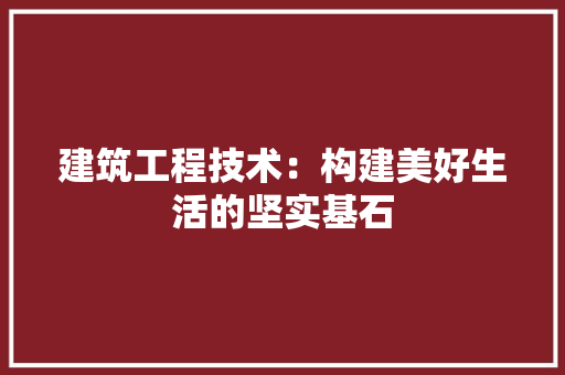 建筑工程技术：构建美好生活的坚实基石 中式风格装饰