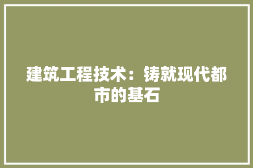 建筑工程技术：铸就现代都市的基石 中式风格装饰
