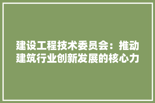 建设工程技术委员会：推动建筑行业创新发展的核心力量 中式风格装饰
