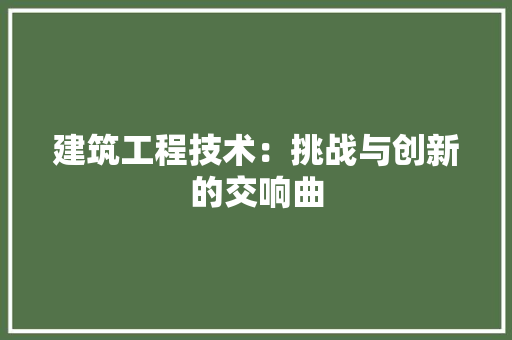 建筑工程技术：挑战与创新的交响曲 中式风格装饰