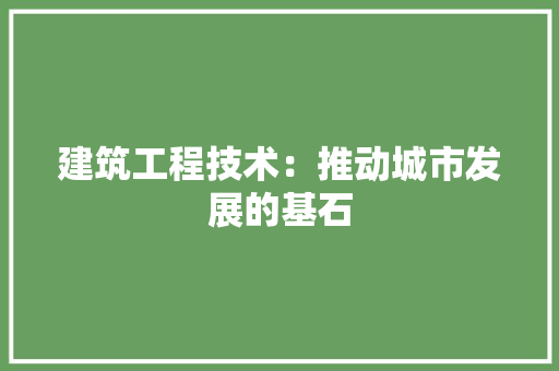 建筑工程技术：推动城市发展的基石 中式风格装饰