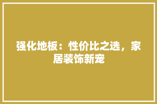强化地板：性价比之选，家居装饰新宠 中式风格装饰