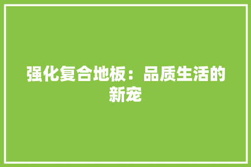 强化复合地板：品质生活的新宠 中式风格装饰