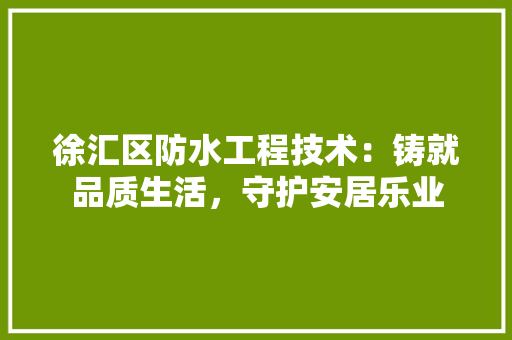 徐汇区防水工程技术：铸就品质生活，守护安居乐业 中式风格装饰