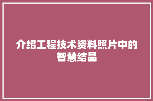 介绍工程技术资料照片中的智慧结晶 家居装修