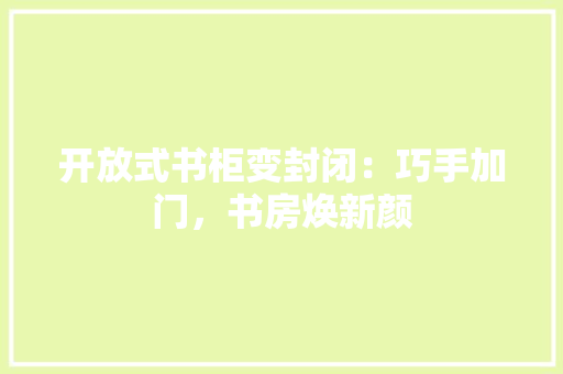 开放式书柜变封闭：巧手加门，书房焕新颜 中式风格装饰
