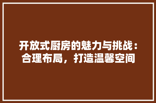 开放式厨房的魅力与挑战：合理布局，打造温馨空间