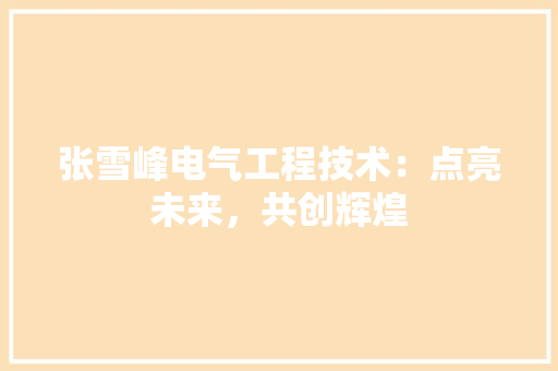 张雪峰电气工程技术：点亮未来，共创辉煌 中式风格装饰