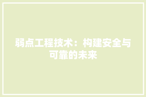 弱点工程技术：构建安全与可靠的未来 中式风格装饰