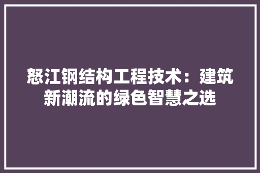 怒江钢结构工程技术：建筑新潮流的绿色智慧之选 中式风格装饰