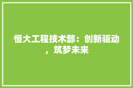 恒大工程技术部：创新驱动，筑梦未来 中式风格装饰