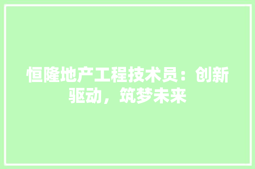 恒隆地产工程技术员：创新驱动，筑梦未来 中式风格装饰