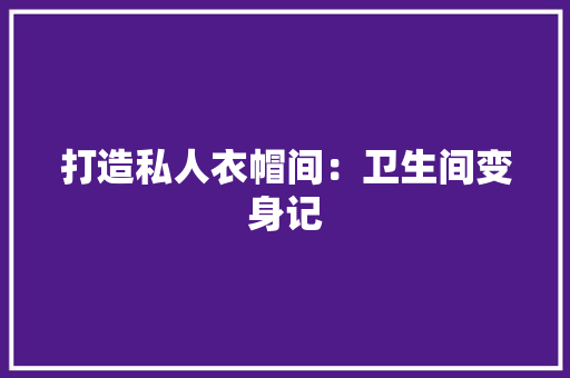 打造私人衣帽间：卫生间变身记 室内设计