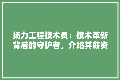 扬力工程技术员：技术革新背后的守护者，介绍其薪资待遇与职业发展 室内设计