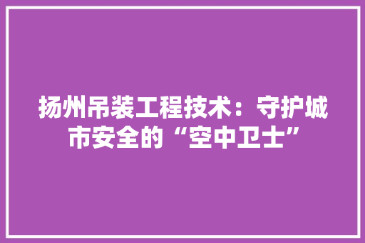 扬州吊装工程技术：守护城市安全的“空中卫士” 室内设计