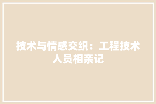 技术与情感交织：工程技术人员相亲记 室内设计