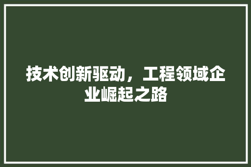 技术创新驱动，工程领域企业崛起之路 室内设计
