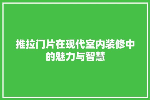推拉门片在现代室内装修中的魅力与智慧 室内设计