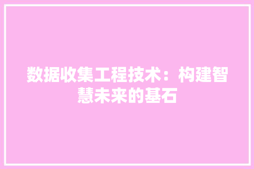 数据收集工程技术：构建智慧未来的基石 室内设计