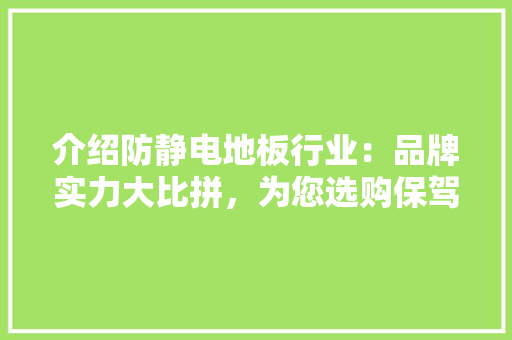 介绍防静电地板行业：品牌实力大比拼，为您选购保驾护航 家居装修
