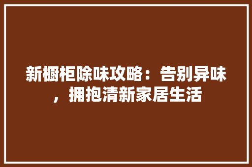 新橱柜除味攻略：告别异味，拥抱清新家居生活 室内设计