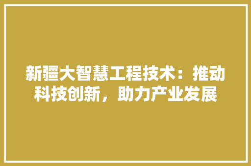 新疆大智慧工程技术：推动科技创新，助力产业发展 室内设计