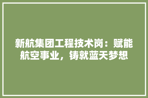 新航集团工程技术岗：赋能航空事业，铸就蓝天梦想 室内设计