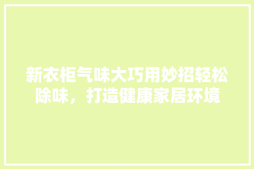 新衣柜气味大巧用妙招轻松除味，打造健康家居环境 室内设计