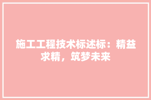 施工工程技术标述标：精益求精，筑梦未来 室内设计