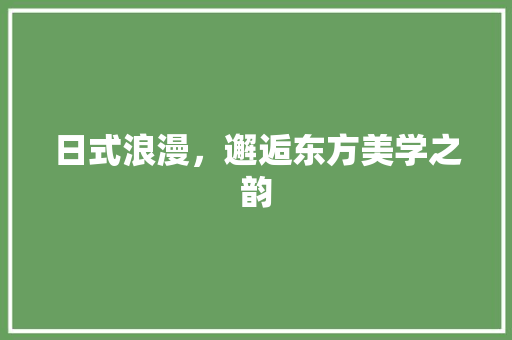日式浪漫，邂逅东方美学之韵 室内设计