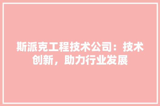 斯派克工程技术公司：技术创新，助力行业发展