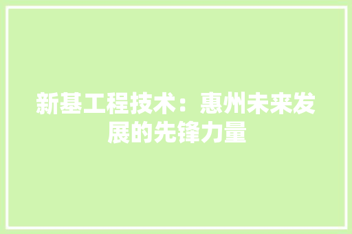 新基工程技术：惠州未来发展的先锋力量 室内设计